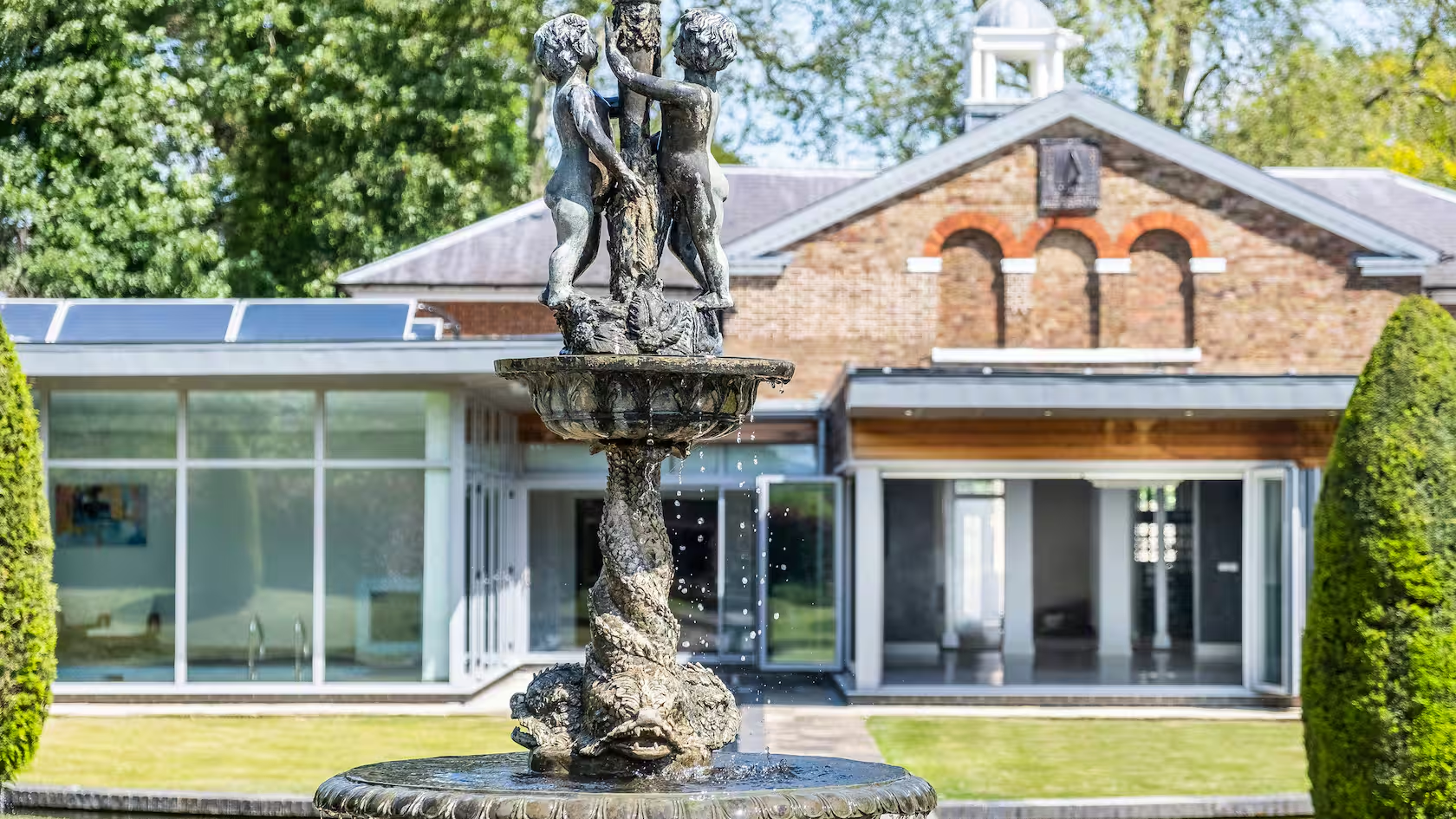 Villa fountain and exterior